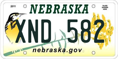 NE license plate XND582