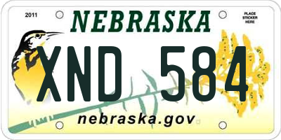 NE license plate XND584