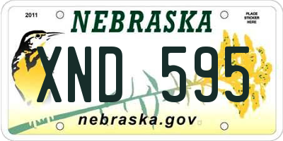 NE license plate XND595