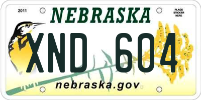 NE license plate XND604