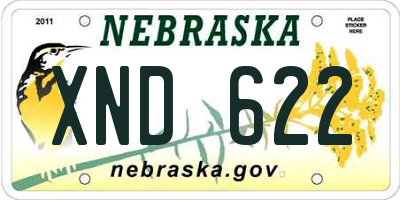 NE license plate XND622