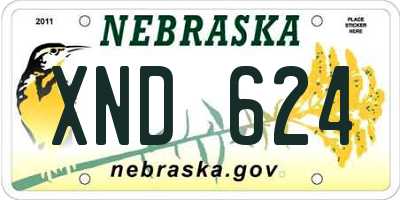 NE license plate XND624