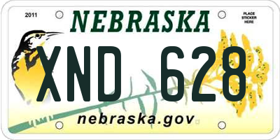 NE license plate XND628