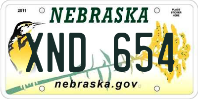 NE license plate XND654