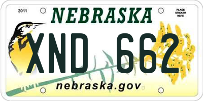 NE license plate XND662