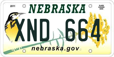NE license plate XND664