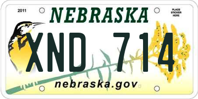 NE license plate XND714