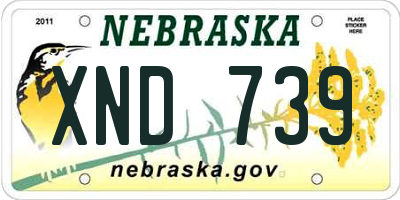 NE license plate XND739