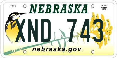 NE license plate XND743