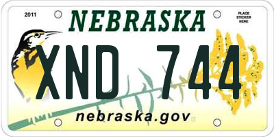 NE license plate XND744
