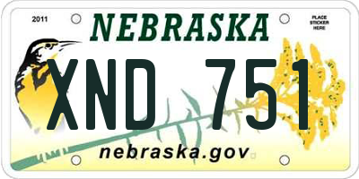 NE license plate XND751