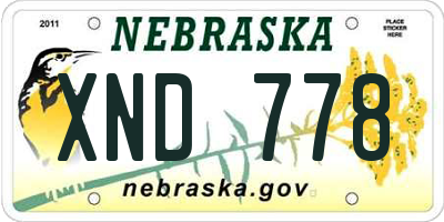 NE license plate XND778
