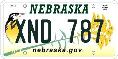 NE license plate XND787