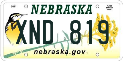 NE license plate XND819