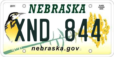 NE license plate XND844