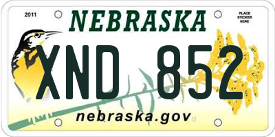 NE license plate XND852