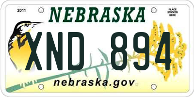 NE license plate XND894