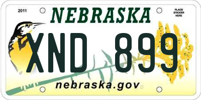NE license plate XND899