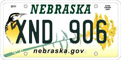 NE license plate XND906