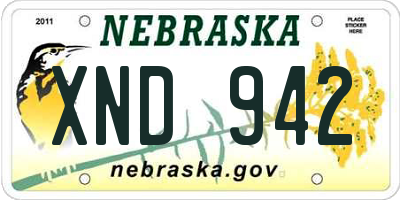 NE license plate XND942