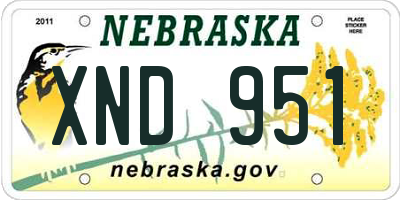 NE license plate XND951