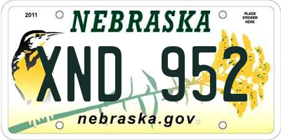 NE license plate XND952