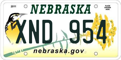 NE license plate XND954