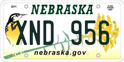 NE license plate XND956