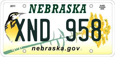 NE license plate XND958