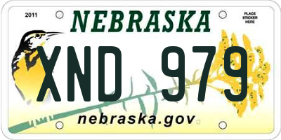 NE license plate XND979
