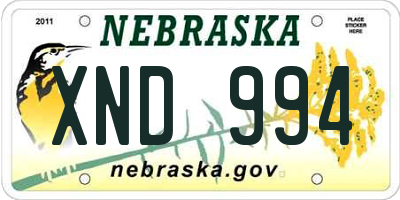 NE license plate XND994