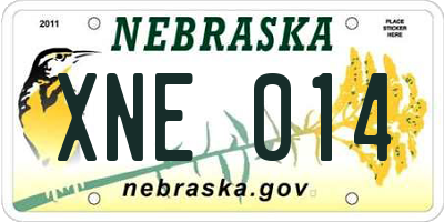 NE license plate XNE014