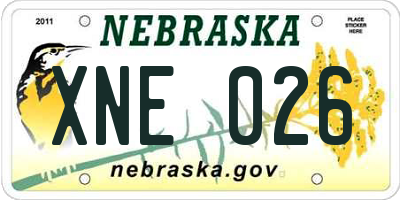 NE license plate XNE026