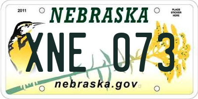 NE license plate XNE073
