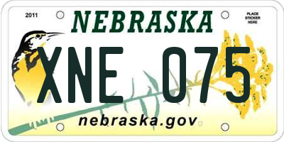 NE license plate XNE075