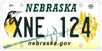 NE license plate XNE124