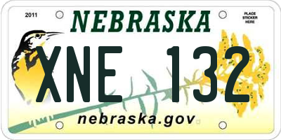 NE license plate XNE132