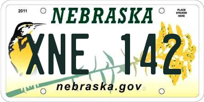 NE license plate XNE142
