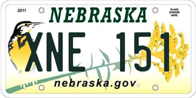NE license plate XNE151