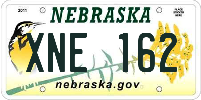 NE license plate XNE162