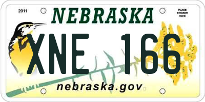NE license plate XNE166