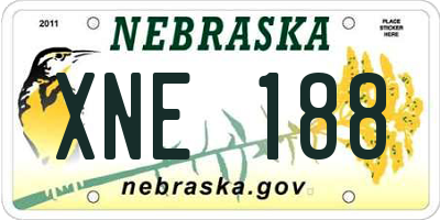 NE license plate XNE188