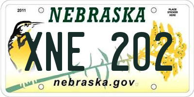 NE license plate XNE202