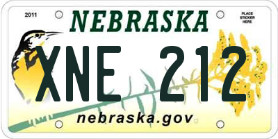 NE license plate XNE212