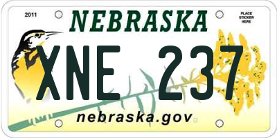 NE license plate XNE237