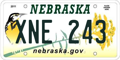 NE license plate XNE243
