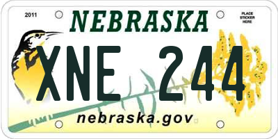 NE license plate XNE244