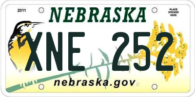 NE license plate XNE252