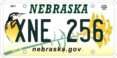 NE license plate XNE256