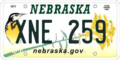 NE license plate XNE259